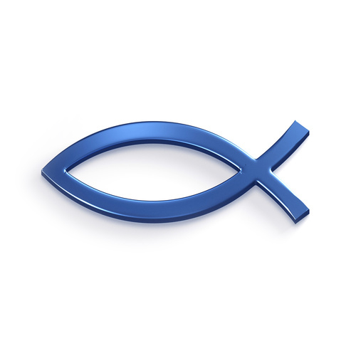 Fish of Christ Symbol. 3D Render Illustration